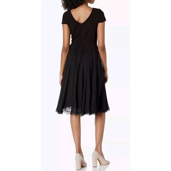 Dress the Population Corey Womens Small Chiffon Fit & Flare Cocktail Black - Picture 13 of 13